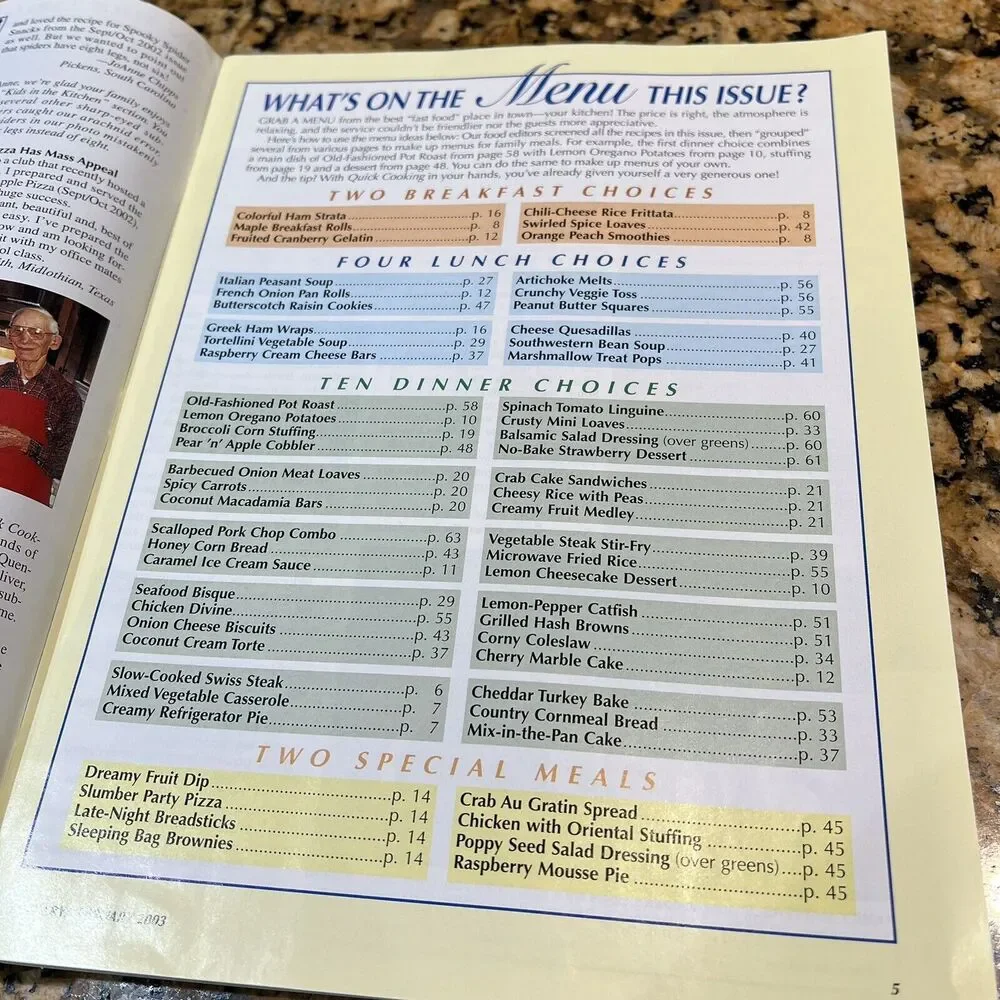 Lot Of Taste Of Homes Quick Cooking Back Issues Recipes Magazines 2003 set Of 6